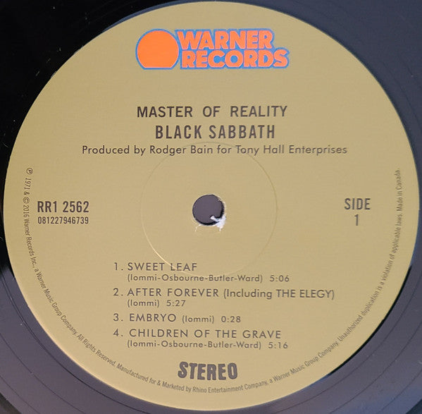 Black Sabbath - Master Of Reality (VINYL) | Mint (M) Mint (M)