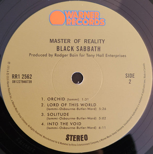Black Sabbath - Master Of Reality (VINYL) | Mint (M) Mint (M)