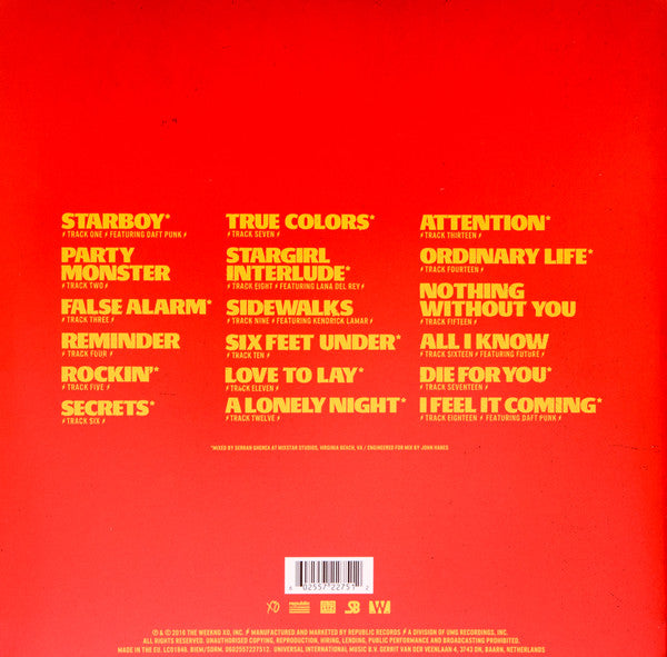 Starboy (2x Red Translucent Vinyl) | Mint (M) Mint (M)