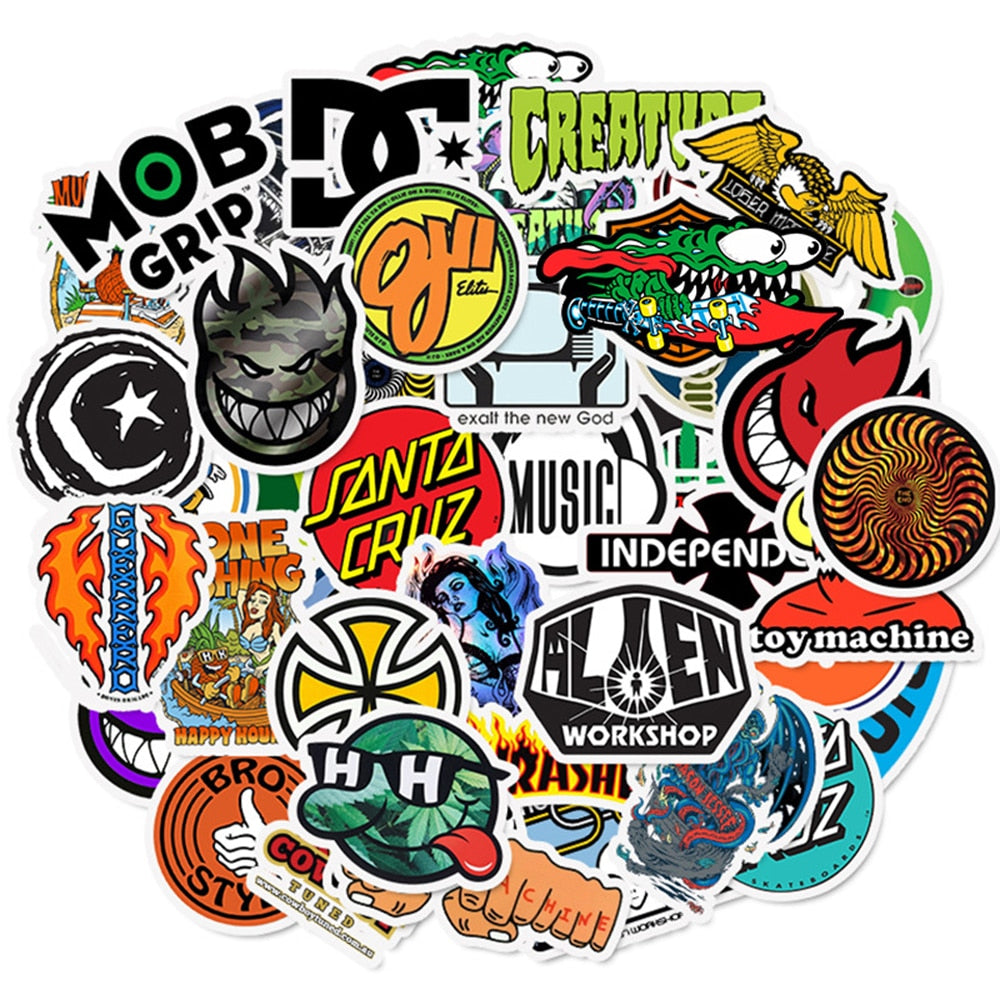 Skateboard Brands Sticker Pack
